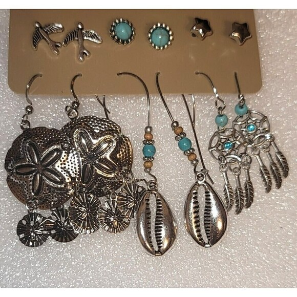 New 6 Pair of Coordinated Natural Themed Earrings - Picture 1 of 6